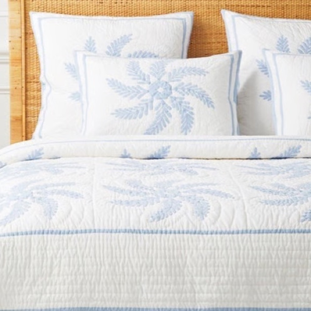 NEW TWO Serena & Lily Quilted Pillow Elmwood Shams - Picture 4 of 4